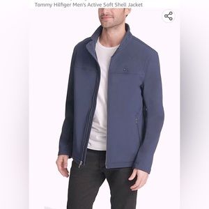 Tommy Hilfiger Soft-Shell Classic Zip-Front Jacket in Black Size M